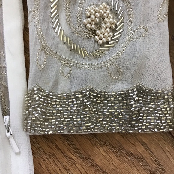 FREE PEOPLE OFF WHITE  CRYSTALS & TINY PEARLS DRESS - Picture 11 of 12